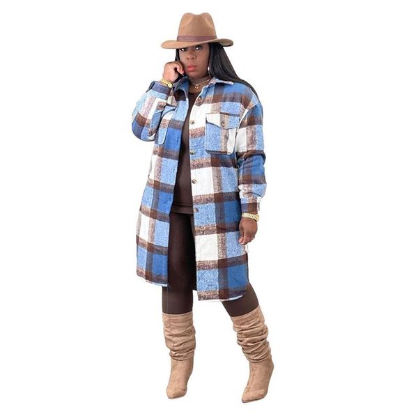 women's wool & blends fashion long plaid coat autumn shirt woolen streetwear single breasted clothing female casual jacket, Black
women's wool & blends fashion long plaid coat autumn shirt woolen streetwear single breasted clothing female casual jacket, Black