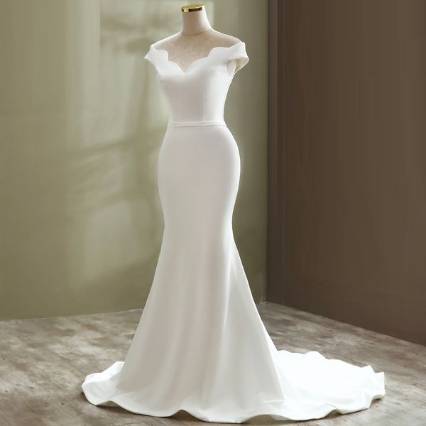 elegant simple style boat neck mermaid wedding dress 2021 robe de mariee bride gowns marriage dress vestido novia, White
elegant simple style boat neck mermaid wedding dress 2021 robe de mariee bride gowns marriage dress vestido novia, White