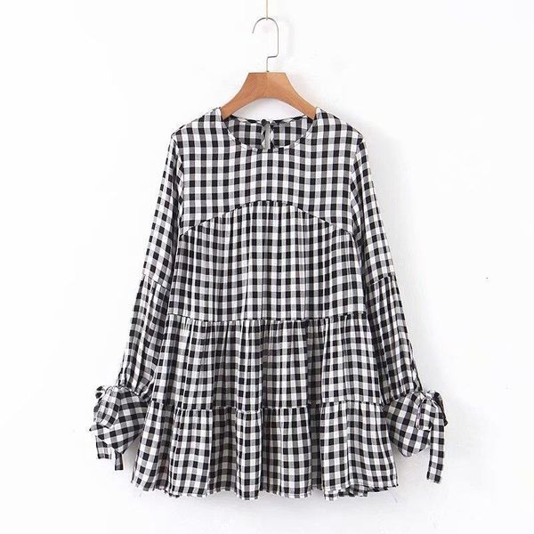 women fashion o neck plaid print casual loose smock blouse autumn ladies pleats shirts plaid chic femininas kimono blusas ls4385, White
women fashion o neck plaid print casual loose smock blouse autumn ladies pleats shirts plaid chic femininas kimono blusas ls4385, White
