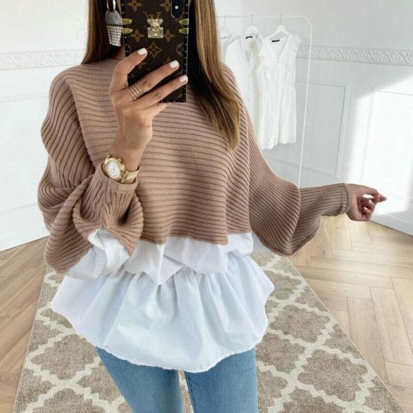 women's sweaters women spring autumn long sleeve pullover ladies casual loose sweater blouse mini skirt, White;black
women's sweaters women spring autumn long sleeve pullover ladies casual loose sweater blouse mini skirt, White;black