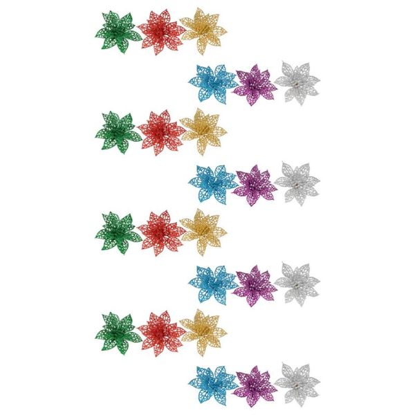 christmas decorations 24pcs simulated glittery hollow flowers fake artificial decor 
christmas decorations 24pcs simulated glittery hollow flowers fake artificial decor