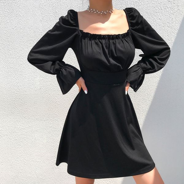 little black european american women's halter strap long-sleeved retro square neck dress female a-line summer os0o, Black;gray
little black european american women's halter strap long-sleeved retro square neck dress female a-line summer os0o, Black;gray