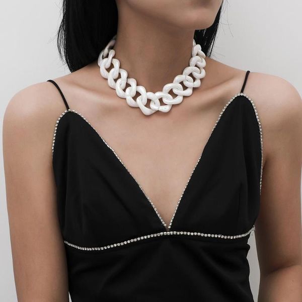 pendant necklaces punk white acrylic chain necklace for women rainbow statement big chunky resin hip hop choker collar femme jewelry, Silver
pendant necklaces punk white acrylic chain necklace for women rainbow statement big chunky resin hip hop choker collar femme jewelry, Silver