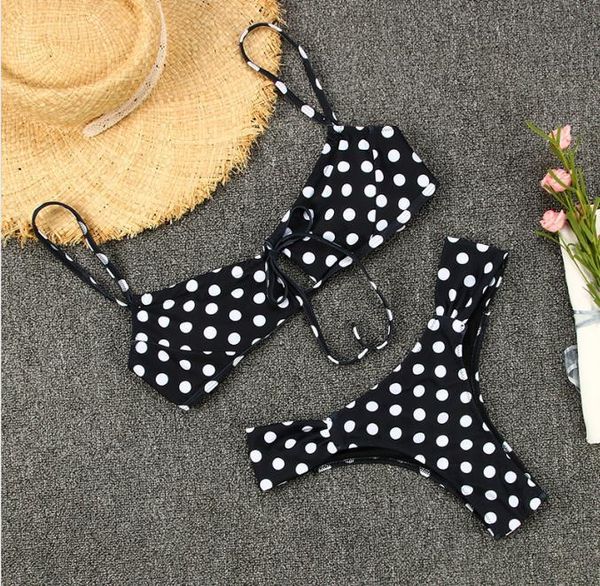 women's swimwear 2021 patchwork polka dot bikini hollow string set high cut swimsuit ladies printed, White;black
women's swimwear 2021 patchwork polka dot bikini hollow string set high cut swimsuit ladies printed, White;black