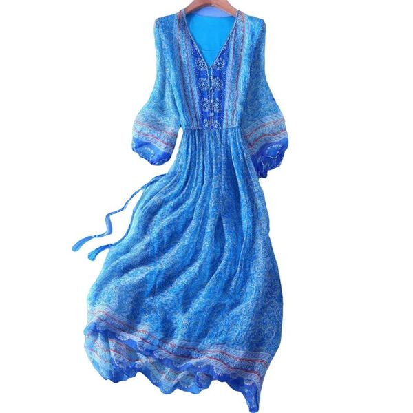 casual dresses print women dress 2021 summer fashion v-neck waist thin female indie folk big swing elegant long re2041, Black;gray
casual dresses print women dress 2021 summer fashion v-neck waist thin female indie folk big swing elegant long re2041, Black;gray