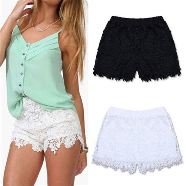 women's shorts 2021 woman summer lace floral ladies mini mesh crochet flower tiered women short, White;black
women's shorts 2021 woman summer lace floral ladies mini mesh crochet flower tiered women short, White;black