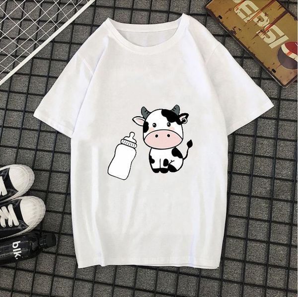 women's t-shirt short sleeve 2021 summer printing loose and fresh round neck base shirt, White
women's t-shirt short sleeve 2021 summer printing loose and fresh round neck base shirt, White
