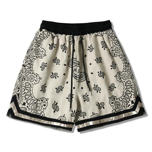 men's shorts hip hop streetwear bandana paisley pattern print stripe jogger short pants 2021 men cotton harajuku casual sweatpants, White;black
men's shorts hip hop streetwear bandana paisley pattern print stripe jogger short pants 2021 men cotton harajuku casual sweatpants, White;black