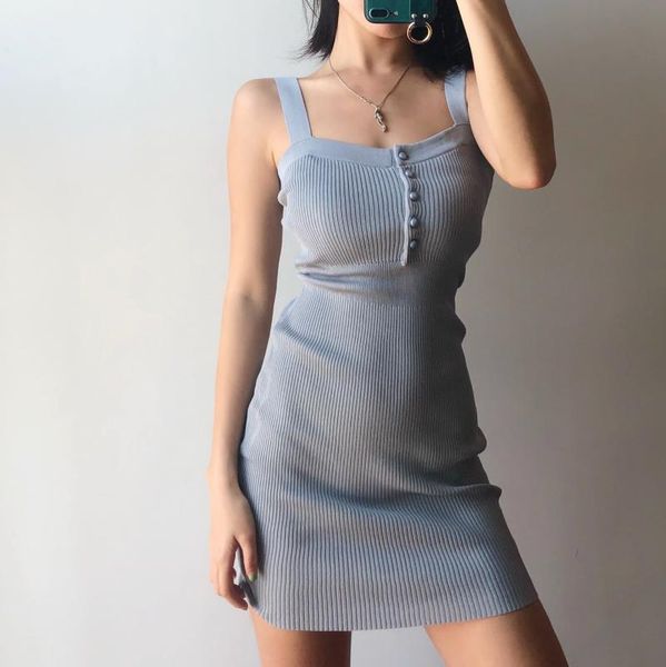 casual dresses slim knit women's dress sleeveless buttons night bodycon mini with wrapped chest low-cut hip strap dress2021, Black;gray
casual dresses slim knit women's dress sleeveless buttons night bodycon mini with wrapped chest low-cut hip strap dress2021, Black;gray