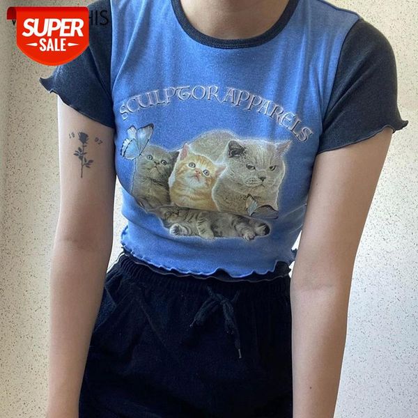 wannathis o-neck short sleeve cartoon print cropped tee women cotton slim elastic patchwork color ruffles hem fashion casual #bc2n, White
wannathis o-neck short sleeve cartoon print cropped tee women cotton slim elastic patchwork color ruffles hem fashion casual #bc2n, White