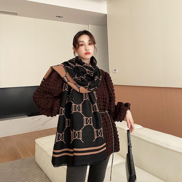 scarves thick warm winter cashmere scarf hijab women print blanket shawl wrap foulard female pashmina 180*65cm bufanda soft echarpe 2021, Blue;gray 
scarves thick warm winter cashmere scarf hijab women print blanket shawl wrap foulard female pashmina 180*65cm bufanda soft echarpe 2021, Blue;gray