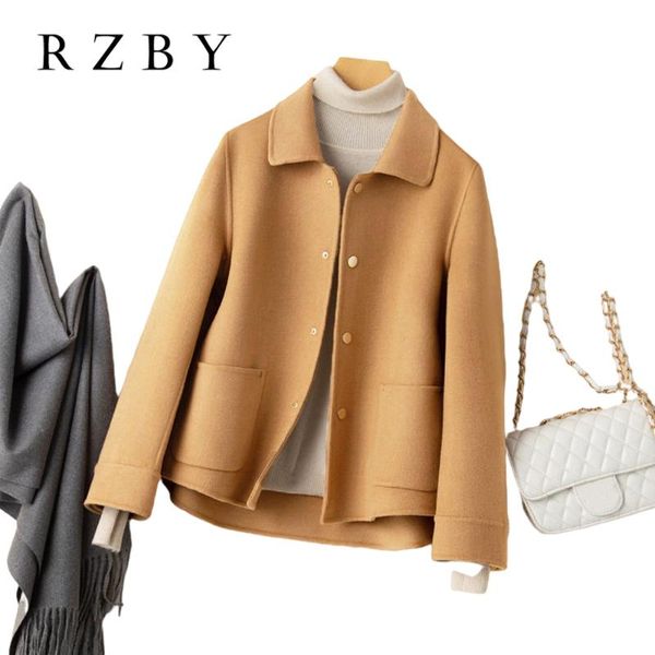 women's wool & blends jaqueta feminina turn down single breast coat with pocket solid winter 2021 fahion sobretudo feminino casaco rzby, Black
women's wool & blends jaqueta feminina turn down single breast coat with pocket solid winter 2021 fahion sobretudo feminino casaco rzby, Black