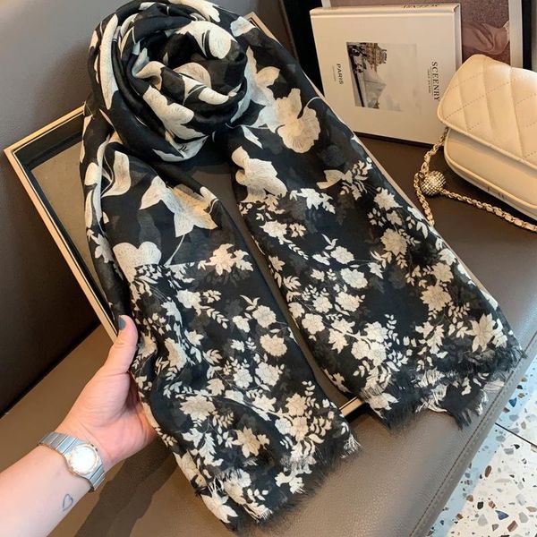 scarves women's autumn silk scarf soft print thin spring beach oversized sunscreen black shawls flowers for ladies tippet, Blue;gray
scarves women's autumn silk scarf soft print thin spring beach oversized sunscreen black shawls flowers for ladies tippet, Blue;gray