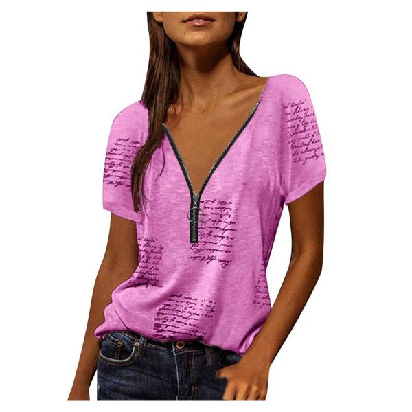 women's t-shirt 61# letter printed t shirt v neck zipper casual loose short sleeve summer fashion plus size clothing tee shirts, White
women's t-shirt 61# letter printed t shirt v neck zipper casual loose short sleeve summer fashion plus size clothing tee shirts, White