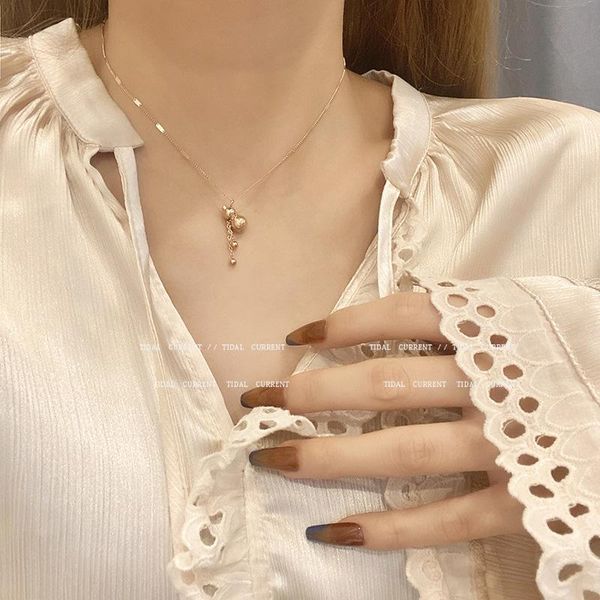 pendant necklaces gold & rose plated titanium steel lucky gourd necklace fashion temperament tassel clavicle for women gift, Silver
pendant necklaces gold & rose plated titanium steel lucky gourd necklace fashion temperament tassel clavicle for women gift, Silver