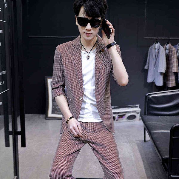 luxury suits blaze 2021 summer men's hongerwo nine point trousers youth trend middle sleeve suit, Black
luxury suits blaze 2021 summer men's hongerwo nine point trousers youth trend middle sleeve suit, Black