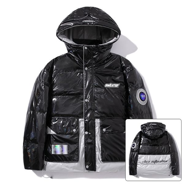 men's down jacket 2021 new men's style korean fashion hooded winter warm white duck bright coat, Black
men's down jacket 2021 new men's style korean fashion hooded winter warm white duck bright coat, Black