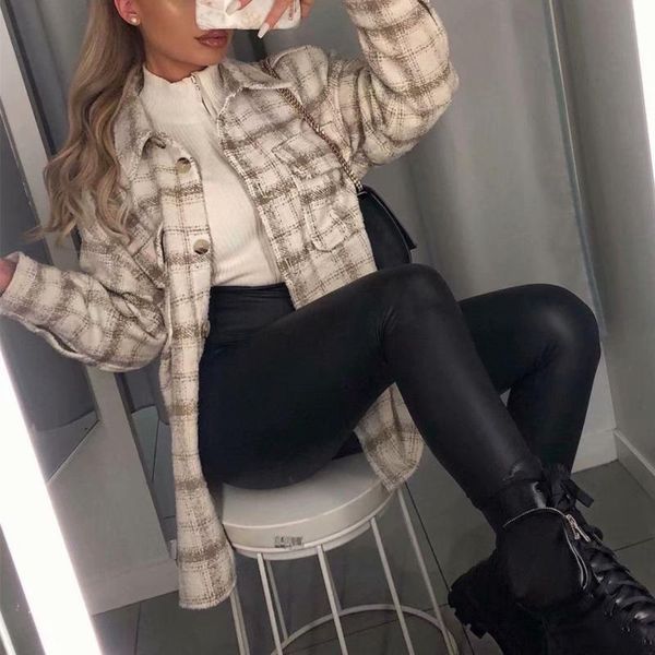 puwd vintage woman loose camel old school plaid shirt 2021 fashion ladies autumn oversized outwear female casual pocket jackets, Black
puwd vintage woman loose camel old school plaid shirt 2021 fashion ladies autumn oversized outwear female casual pocket jackets, Black