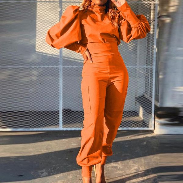 women's two piece pants autumn winter elegant draped puff sleeve blouse+high waist office ladies suits women solid sets fashion outfits, White
women's two piece pants autumn winter elegant draped puff sleeve blouse+high waist office ladies suits women solid sets fashion outfits, White