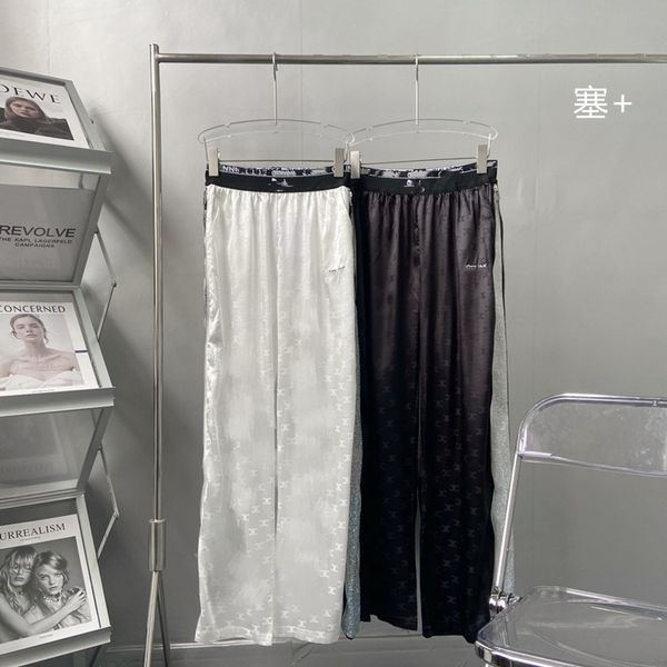 new ce side ironing jacquard women's high waist wide leg pants in summer of 21, White;black
new ce side ironing jacquard women's high waist wide leg pants in summer of 21, White;black
