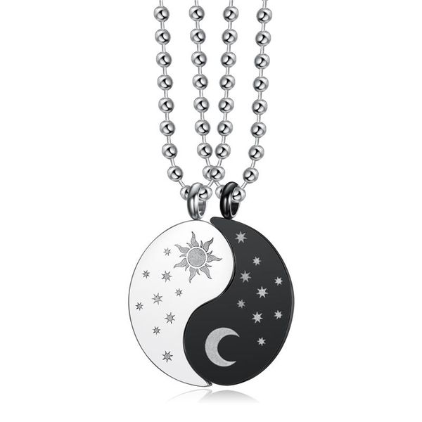 chains stainless steel 2 pieces sun moon star round pendant choker female friend friendship fashion couple necklace jewelry, Silver
chains stainless steel 2 pieces sun moon star round pendant choker female friend friendship fashion couple necklace jewelry, Silver