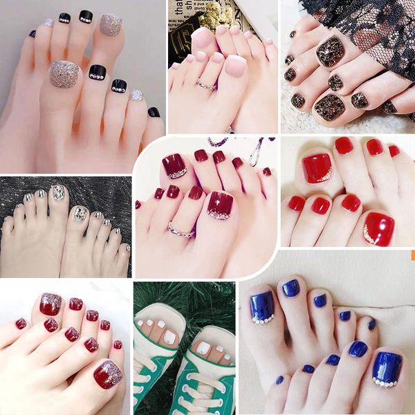 nail art kits 24pcs/set selling wearable foot fake piece finished product inlaid with diamond flash powder manicure toe patch
nail art kits 24pcs/set selling wearable foot fake piece finished product inlaid with diamond flash powder manicure toe patch