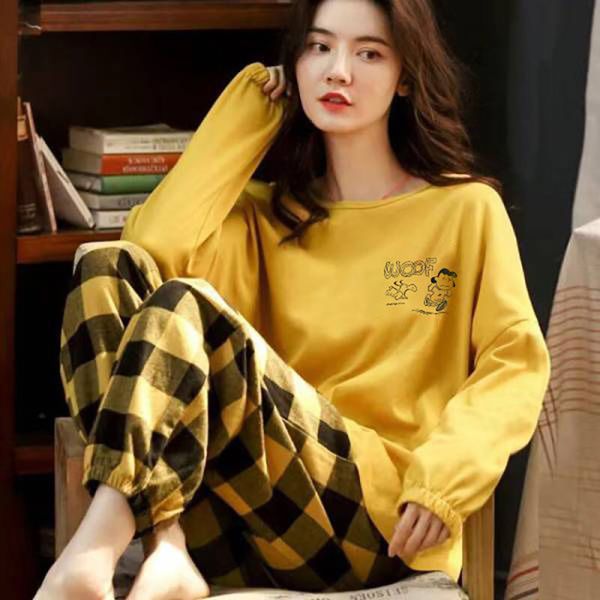 home clothes for women plaid pants print sleepwear set spring and autumn pajamas for women pyjamas women 2021 pijama mujer 210305, Black;red
home clothes for women plaid pants print sleepwear set spring and autumn pajamas for women pyjamas women 2021 pijama mujer 210305, Black;red