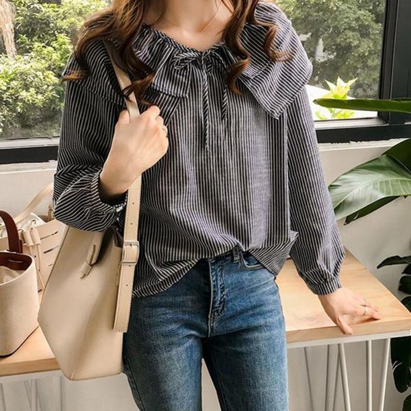 blouse for women stripe shirt korean clothes printing long sleeve v-neck loose blouse blusas mujer de moda, White
blouse for women stripe shirt korean clothes printing long sleeve v-neck loose blouse blusas mujer de moda, White