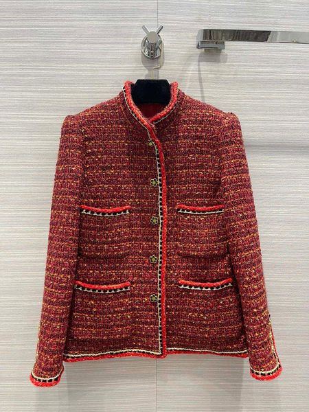 women's wool & blends luxury four pocket tweed coats for women high-end stand collar slim 3d cut red jackets lady winter 2021, Black
women's wool & blends luxury four pocket tweed coats for women high-end stand collar slim 3d cut red jackets lady winter 2021, Black