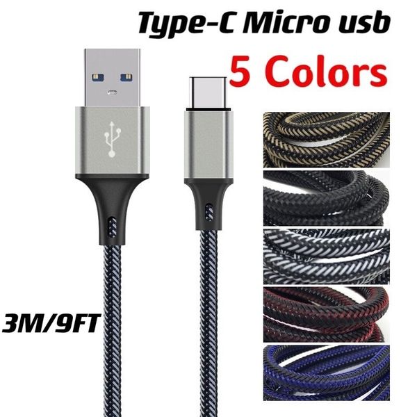 3m/9ft quick charging type c micro usb cable braided fish net cables for samsung s8 s10 htc lg android moblie phone
3m/9ft quick charging type c micro usb cable braided fish net cables for samsung s8 s10 htc lg android moblie phone