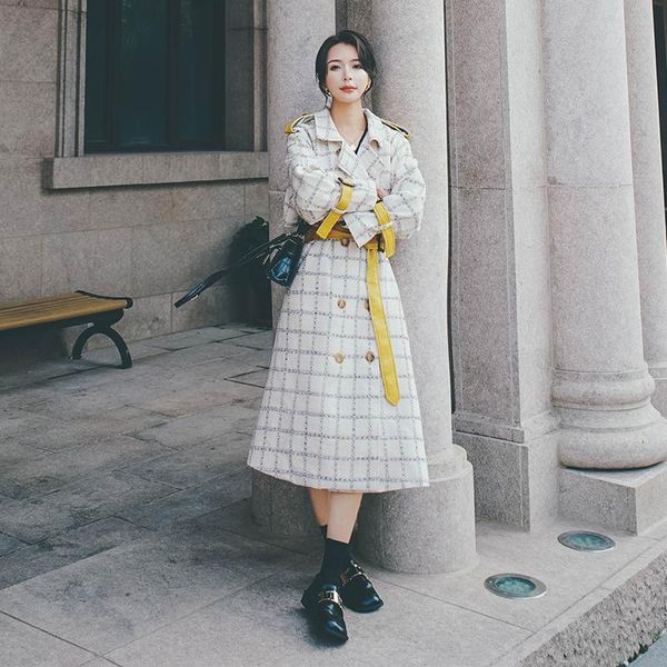 women's wool & blends woolen coat winter big size loose casual long thick retro plaid temperament cloak female double breasted jacket, Black
women's wool & blends woolen coat winter big size loose casual long thick retro plaid temperament cloak female double breasted jacket, Black