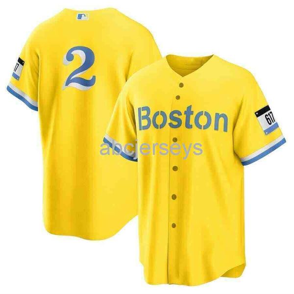 xander bogaerts #2 gold baseball jersey xs-6xl, Black