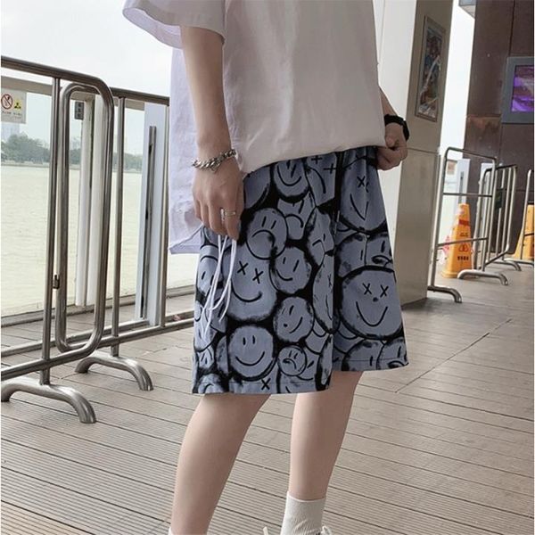 men's shorts hip hop brand printed summer pants trend versatile ins loose capris casual beach 5, White;black
men's shorts hip hop brand printed summer pants trend versatile ins loose capris casual beach 5, White;black