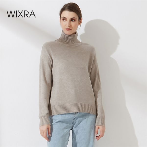 wixra women turtleneck sweater autumn winter thick long sleeve high-collar pull jumper loose warm femme 210805, White;black
wixra women turtleneck sweater autumn winter thick long sleeve high-collar pull jumper loose warm femme 210805, White;black