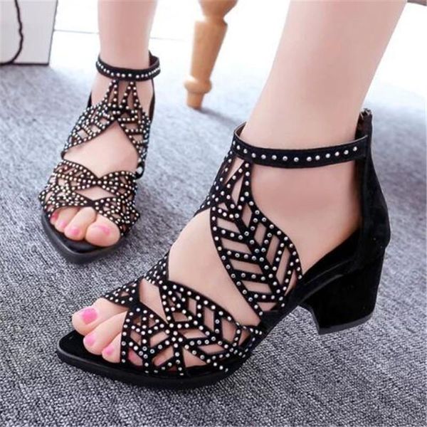 sandals ladies fashion rhinestone hollow fish mouth light and comfortable all-match casual walking female, Black
sandals ladies fashion rhinestone hollow fish mouth light and comfortable all-match casual walking female, Black