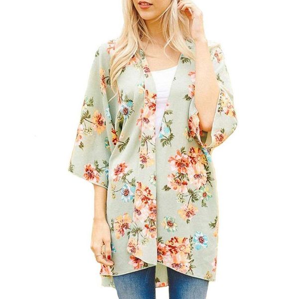 women's swimwear floral kimono cardigans blouse beach cover up loose shawl beachwear boho casual long chiffon, White;black
women's swimwear floral kimono cardigans blouse beach cover up loose shawl beachwear boho casual long chiffon, White;black