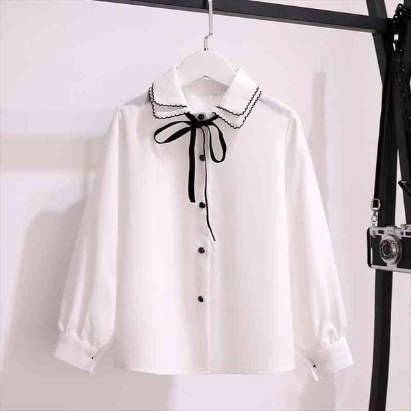 long sleeve baby girls blouses spring autumn chiffon kids white shirts leisure teens children clothes for 6 8 10, White;black
long sleeve baby girls blouses spring autumn chiffon kids white shirts leisure teens children clothes for 6 8 10, White;black