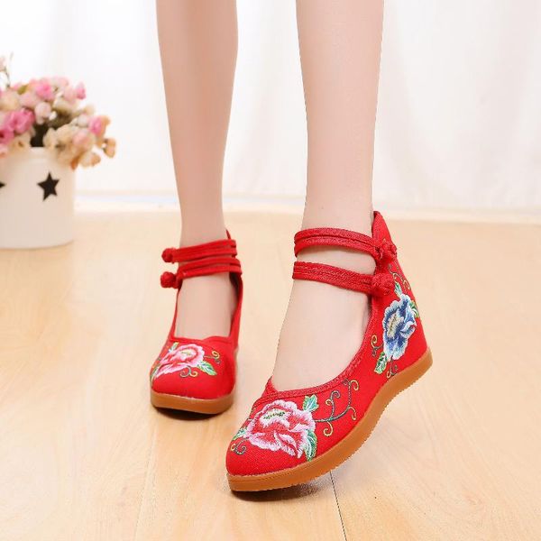 dress shoes ethnic style peony embroidery casual wedge double buckle canvas chinese bridal embroidered high-heel wedding, Black
dress shoes ethnic style peony embroidery casual wedge double buckle canvas chinese bridal embroidered high-heel wedding, Black