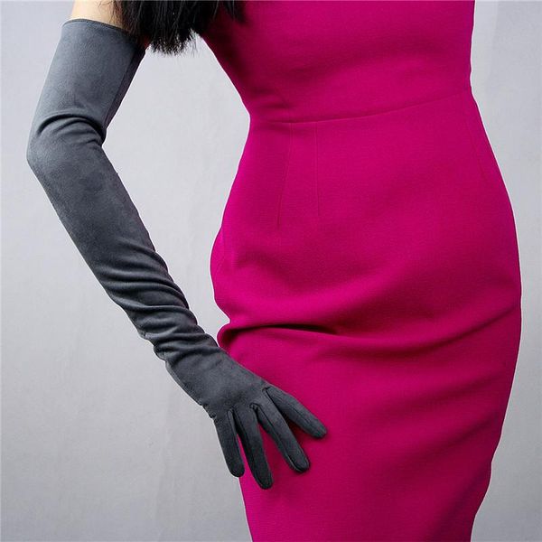 five fingers gloves 60cm suede leather long dark grey matte scrub emulation sheepskin female models wjp13-60, Blue;gray
five fingers gloves 60cm suede leather long dark grey matte scrub emulation sheepskin female models wjp13-60, Blue;gray