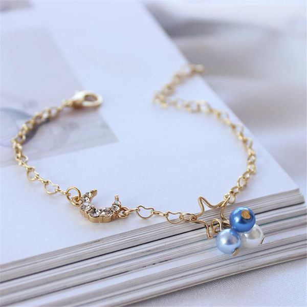 crystal bracelet exquisite moon star heart-shape pearl hand chain popular small gift for girlfriend girl woman g160, Golden;silver
crystal bracelet exquisite moon star heart-shape pearl hand chain popular small gift for girlfriend girl woman g160, Golden;silver