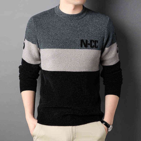 luxury sweaters autumn and winter men's chenille round neck striped sweater pullover thickened warm bottom shirt, White;black
luxury sweaters autumn and winter men's chenille round neck striped sweater pullover thickened warm bottom shirt, White;black