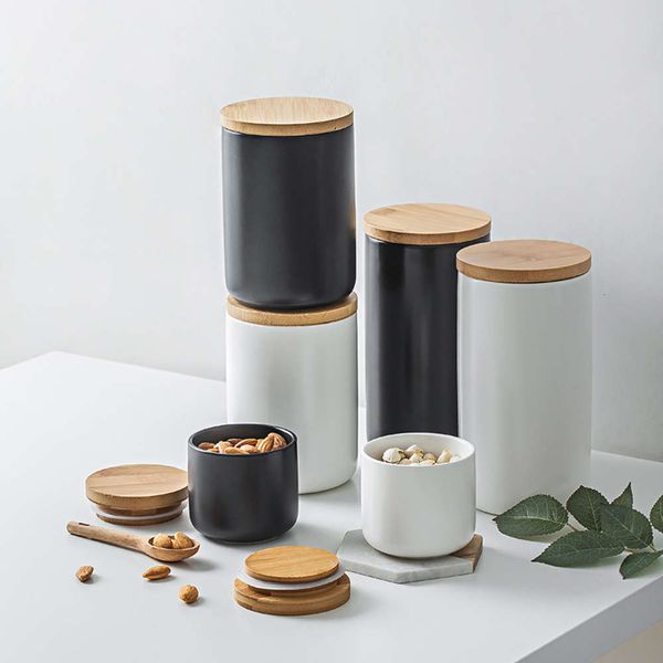 nordic ceramic seal storage bottle jar multipurpose wood cover kitchen seasoning jar coffee bean jar home kitchen decoration
nordic ceramic seal storage bottle jar multipurpose wood cover kitchen seasoning jar coffee bean jar home kitchen decoration