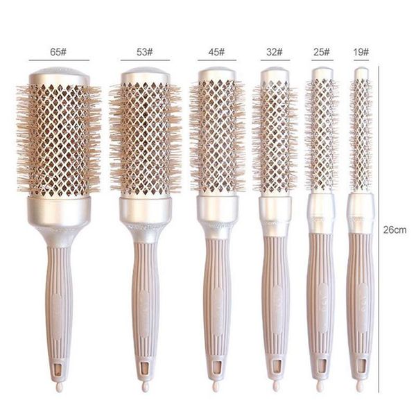 hair brushes 6 size brush comb hairbrush high temperature resistant ceramic iron round styling tool professional 30#, Silver
hair brushes 6 size brush comb hairbrush high temperature resistant ceramic iron round styling tool professional 30#, Silver