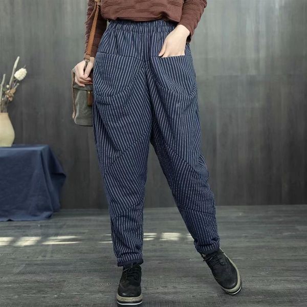 women's pants & capris winter retro women loose padded warm trousers elastic waist pocket striped blended ladies casual 2021, Black;white
women's pants & capris winter retro women loose padded warm trousers elastic waist pocket striped blended ladies casual 2021, Black;white