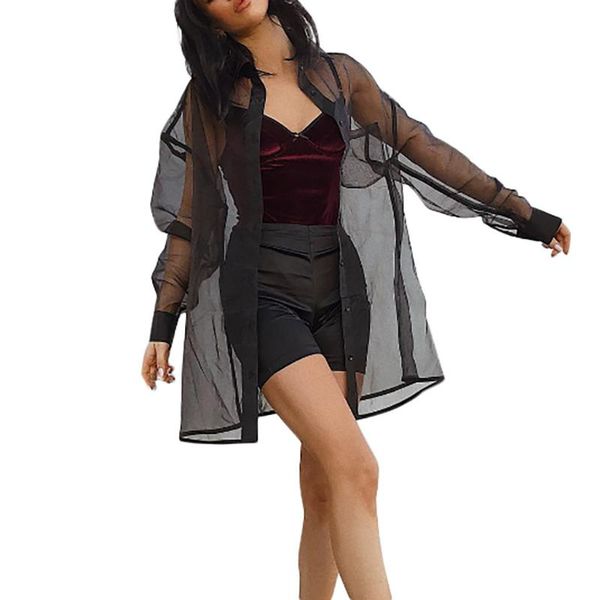 women's blouses & shirts fashion women casual mesh perspective long sleeve shawl outwear blousers summer sunscreen shirt #yl10, White
women's blouses & shirts fashion women casual mesh perspective long sleeve shawl outwear blousers summer sunscreen shirt #yl10, White
