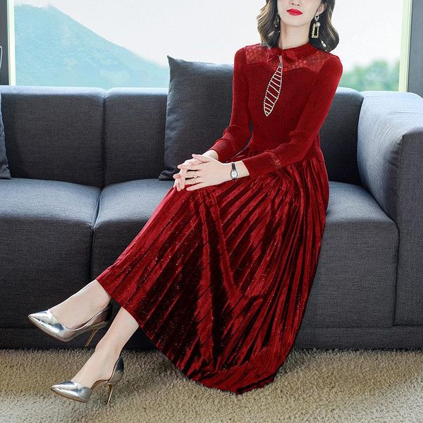 casual dresses autumn and winter dress for lady 2021 hepburn style temperament slimming pleated velvet long sleeve elegant vestidos y995, Black;gray
casual dresses autumn and winter dress for lady 2021 hepburn style temperament slimming pleated velvet long sleeve elegant vestidos y995, Black;gray