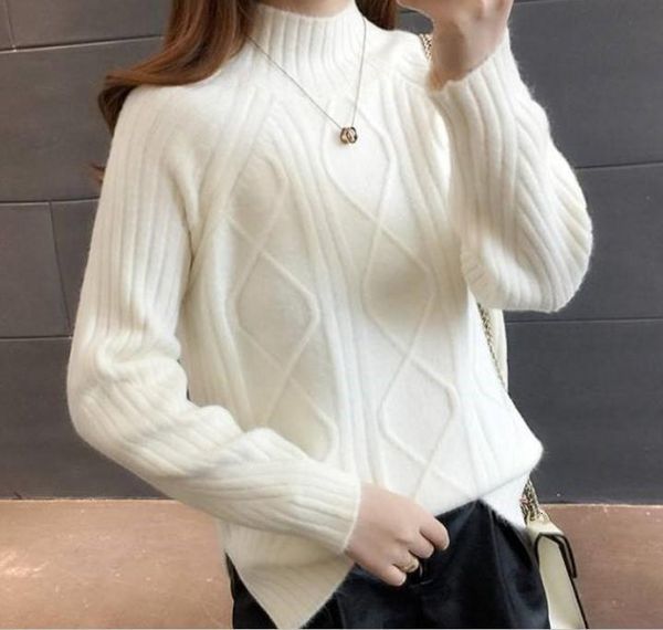 half 2021 new turtleneck cashmere women autumn winter basic warm jumper pull femme hiver embossing knitted sweater ufpo, White;black
half 2021 new turtleneck cashmere women autumn winter basic warm jumper pull femme hiver embossing knitted sweater ufpo, White;black