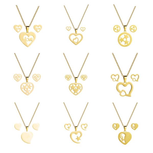 earrings & necklace king shiny 316l stainless steel jewelry set for woman elegant heart star geometric neklace bridal wedding, Silver
earrings & necklace king shiny 316l stainless steel jewelry set for woman elegant heart star geometric neklace bridal wedding, Silver