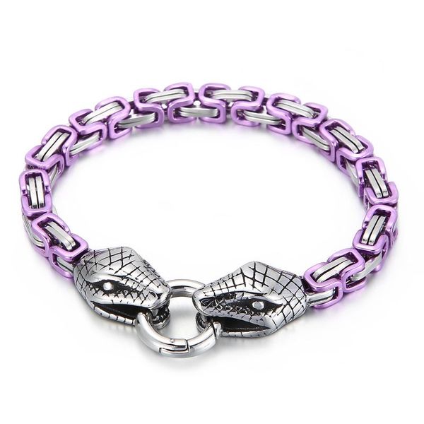 link, chain 6mm multicolor punk stainless steel snake head bracelet men's mesh jewelry accessories, Black
link, chain 6mm multicolor punk stainless steel snake head bracelet men's mesh jewelry accessories, Black