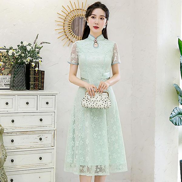 ethnic clothing women lace cheongsam classic black qipao wisp of air embroidery chinesedress summer evening party dress white vestidos, Red
ethnic clothing women lace cheongsam classic black qipao wisp of air embroidery chinesedress summer evening party dress white vestidos, Red